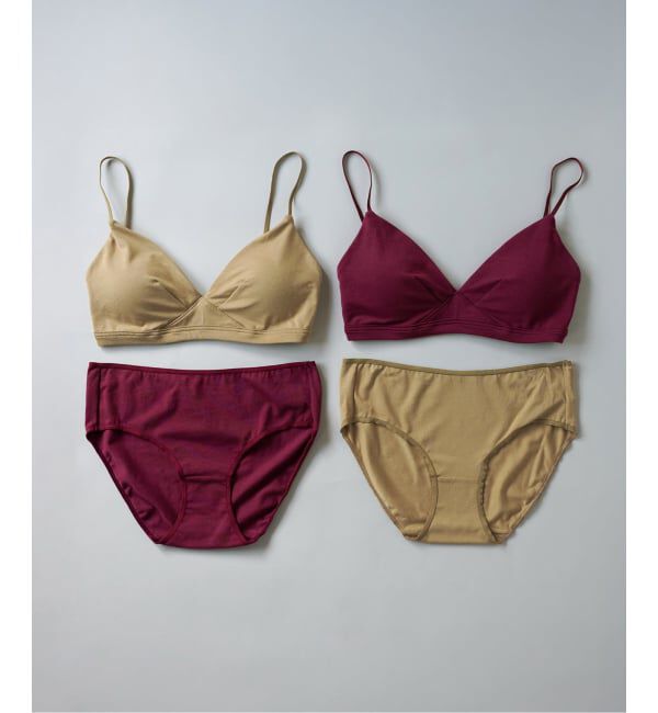 EMILYWEEK「【RESET】オーガニックコットン混 ブラ（ベージュ、ボルドー）」|インナー|