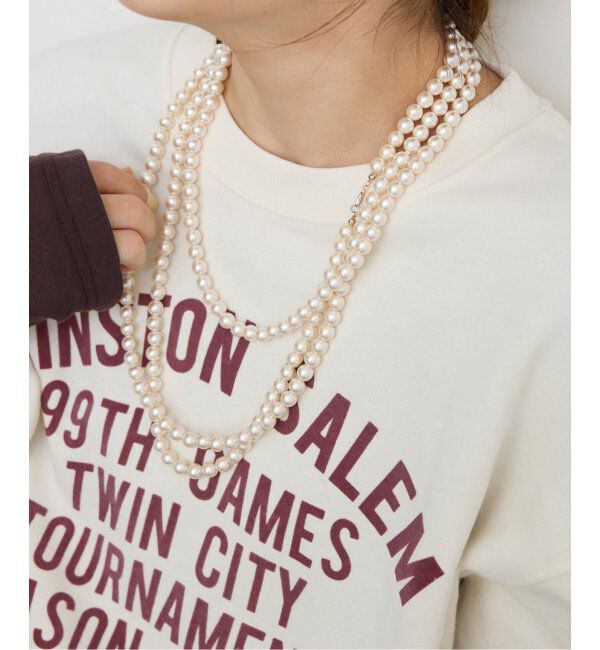 SLOBE IENA「《追加2》SLOBE ロングパールネックレス」|ネックレス|ホワイト