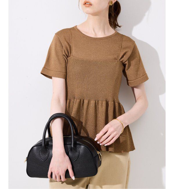 SLOBE IENA「《追加》ファンタジアパールラメニットビスチェ」|キャミソール|