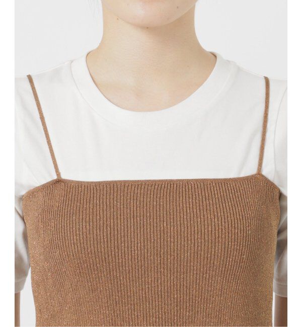 SLOBE IENA「《追加》ファンタジアパールラメニットビスチェ」|キャミソール|