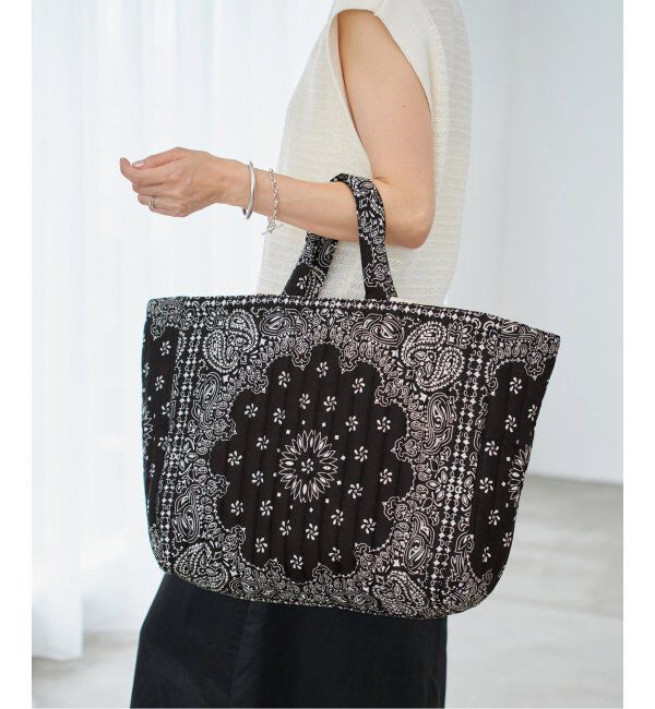 IENA「MALUS/マリュス BANDANA QUILTING BIG BAG トートバッグ」|トートバッグ|ブラック