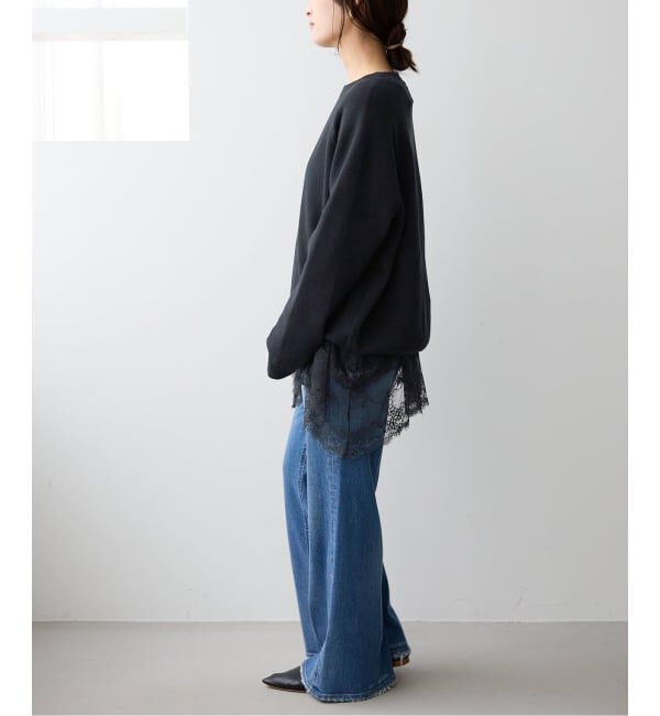 SLOBE IENA「《追加4》レースコンビカットソー」|Tシャツ・カットソー|