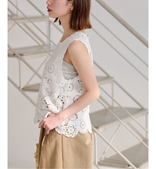 JOURNAL STANDARD relume「エンブロイダリークロシェノースリーブ」|ニット・セーター|