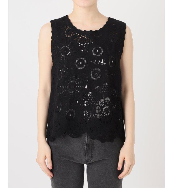 JOURNAL STANDARD relume「エンブロイダリークロシェノースリーブ」|ニット・セーター|