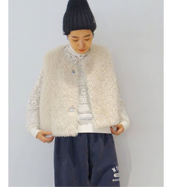 journal standard luxe「カーリーショートベスト」|ダウンベスト・ベスト|ホワイト