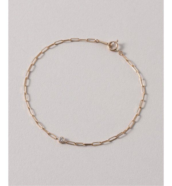 Lilas by Spick&Span「1粒ダイヤクリップチェーンブレスレット K10」|ブレスレット・バングル|