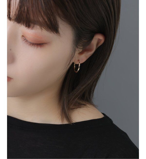 Lilas by Spick&Span「スクリュー角パイプフープピアス K10（両耳）」|ピアス|ゴールド