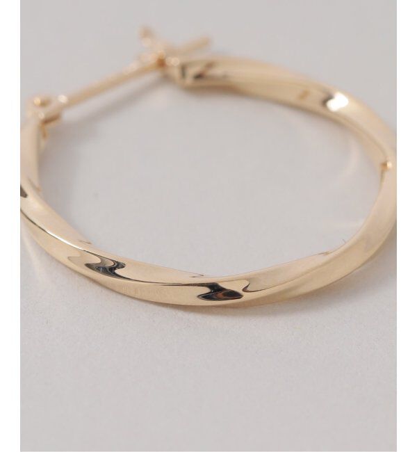 Lilas by Spick&Span「スクリュー角パイプフープピアス K10（両耳）」|ピアス|