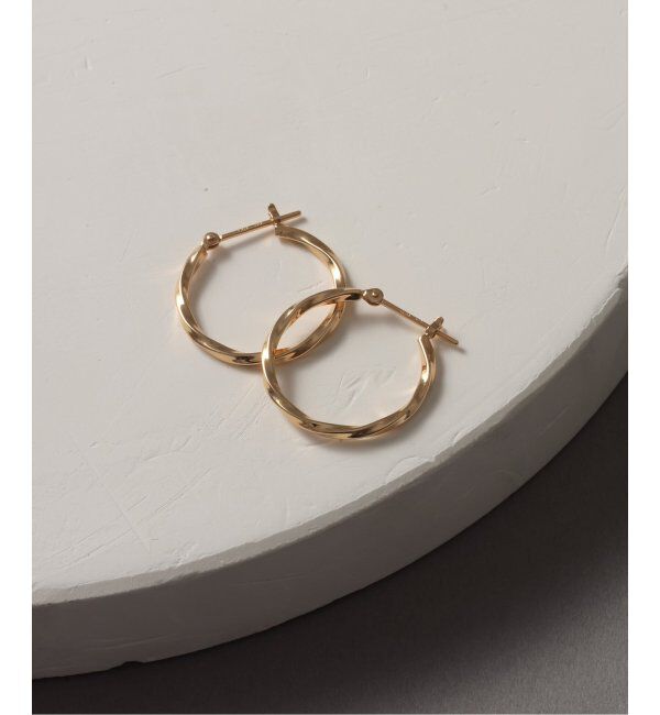 Lilas by Spick&Span「スクリュー角パイプフープピアス K10（両耳）」|ピアス|