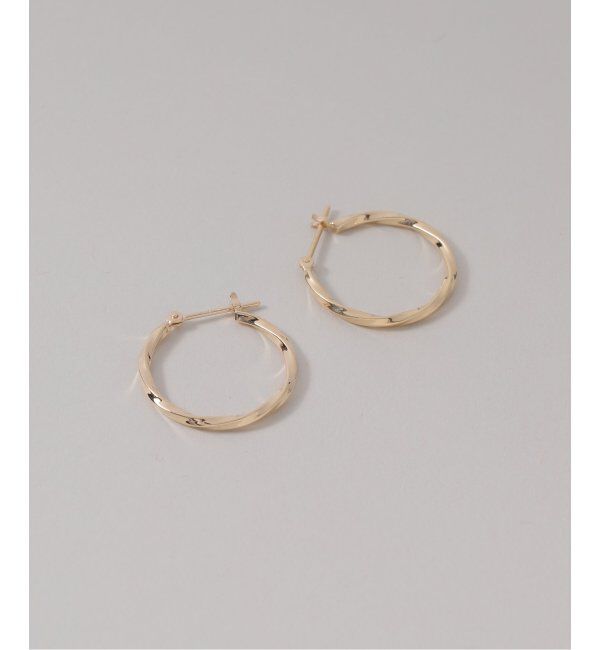 Lilas by Spick&Span「スクリュー角パイプフープピアス K10（両耳）」|ピアス|