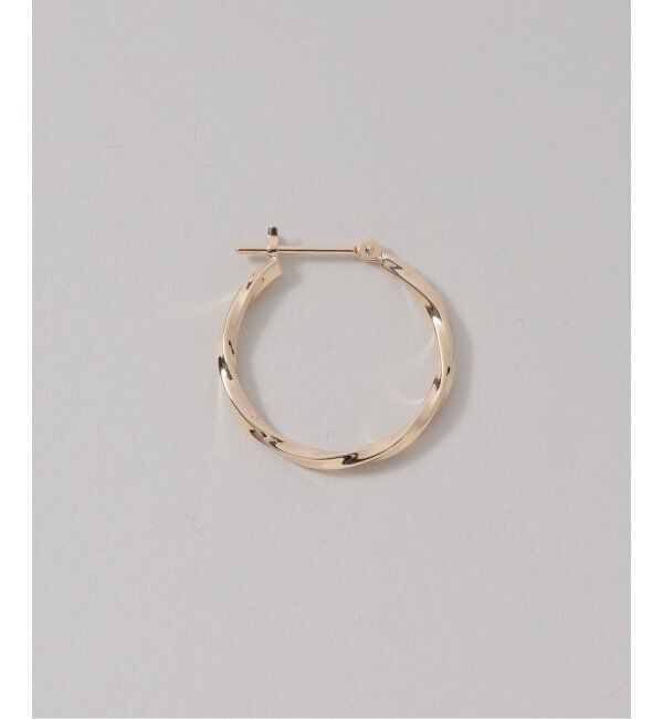 Lilas by Spick&Span「スクリュー角パイプフープピアス K10（両耳）」|ピアス|