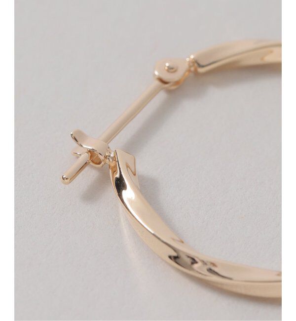 Lilas by Spick&Span「スクリュー角パイプフープピアス K10（両耳）」|ピアス|