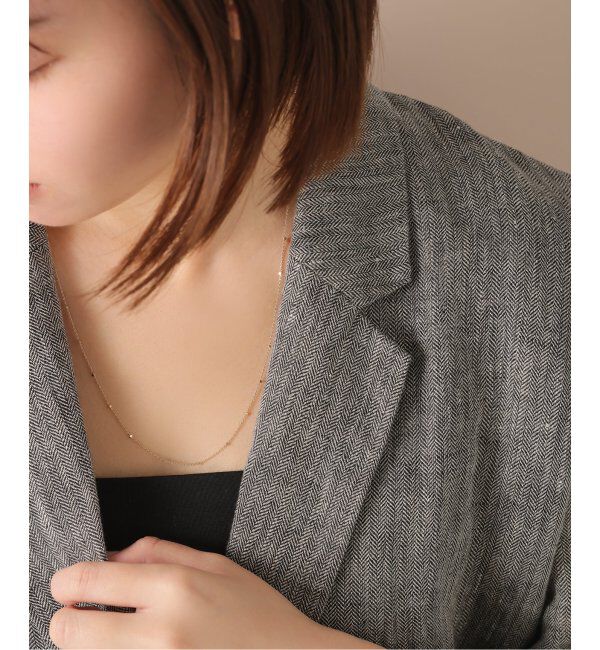 Lilas by Spick&Span「グリッターチェーン55cmネックレス K10」|ネックレス|ゴールド