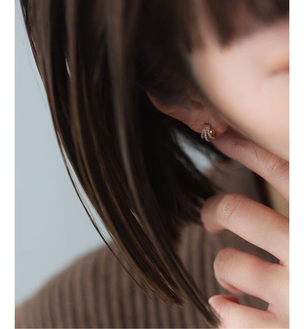 Lilas by Spick&Span「シャイニングダイヤ3ラインピアス K18（両耳）」|ピアス|