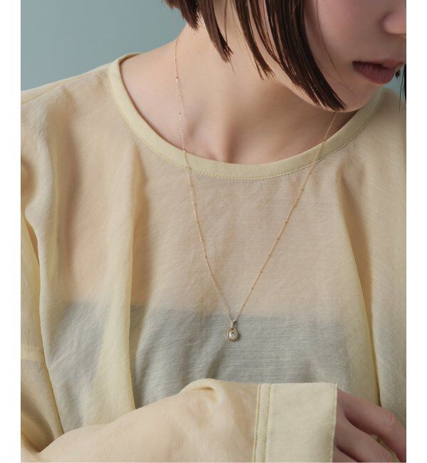 Lilas by Spick&Span「メレダイヤバチカングリーンアメジスト55cmネックレス K10」|ネックレス|