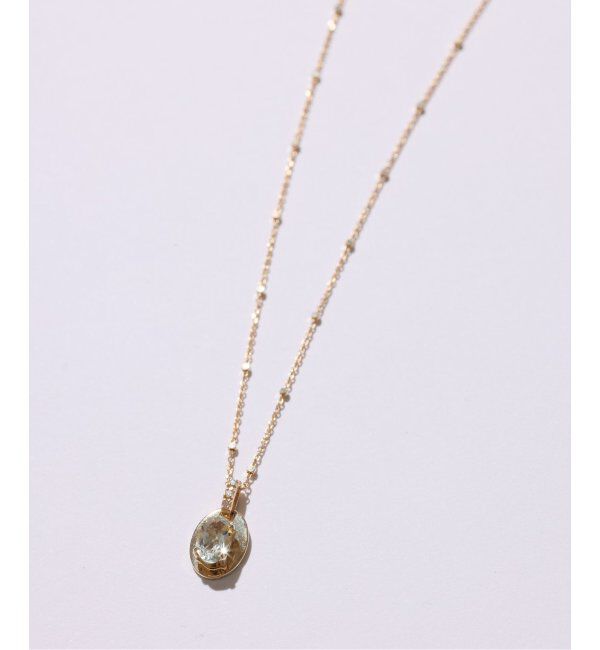 Lilas by Spick&Span「メレダイヤバチカングリーンアメジスト55cmネックレス K10」|ネックレス|