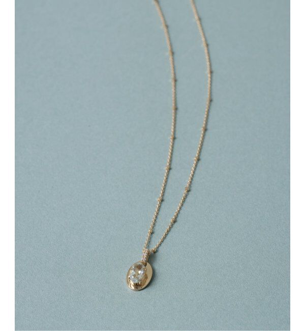 Lilas by Spick&Span「メレダイヤバチカングリーンアメジスト55cmネックレス K10」|ネックレス|