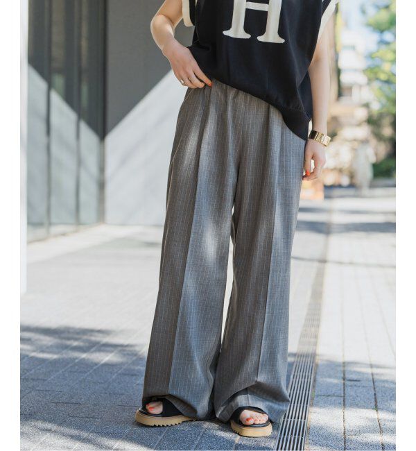 Spick and Span「《追加2》トロストレッチイージーパンツ」|スラックス|