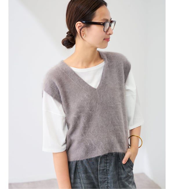 FRAMeWORK「enrica/エンリカ カシミヤシャギーベスト」|ベスト・ジレ|グレーB