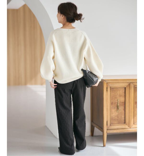 Spick and Span「《WEB限定》パール畦ニットカーディガン」|カーディガン|