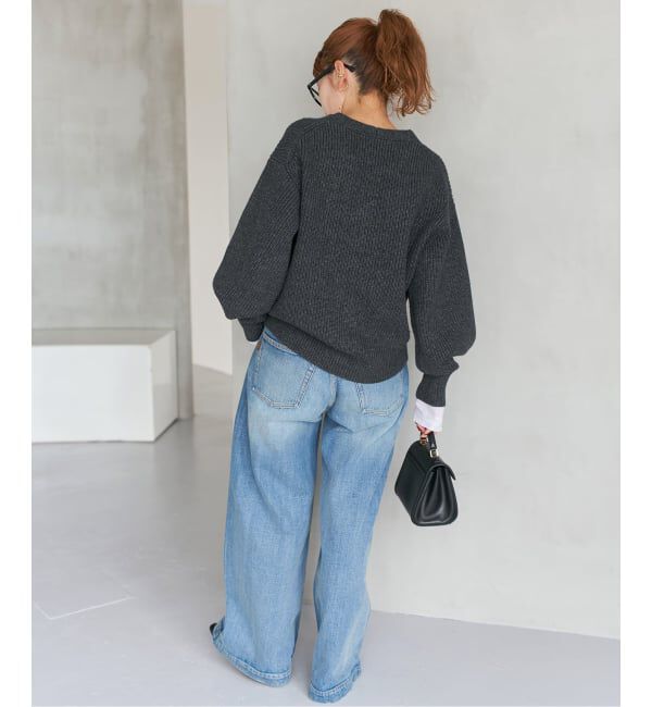 Spick and Span「《WEB限定》パール畦ニットカーディガン」|カーディガン|