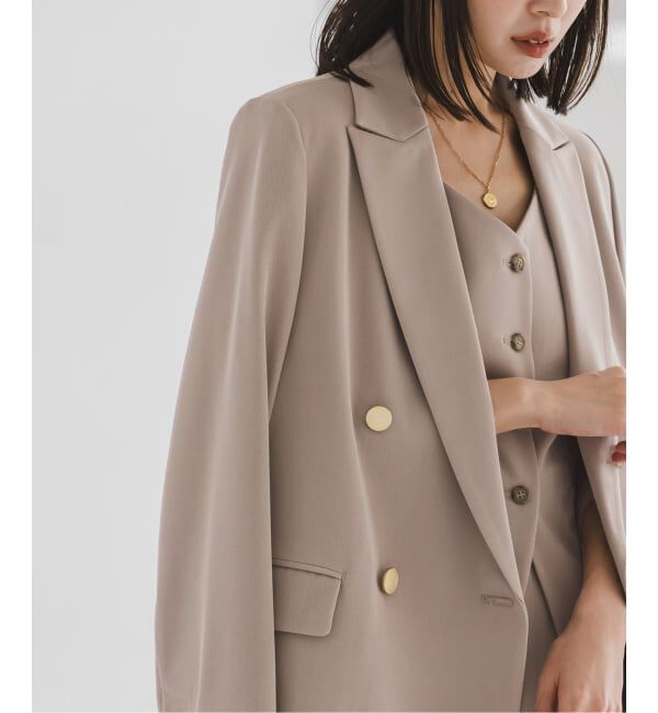 NOBLE「《セットアップ対応》フローツイルピークドラペルジャケット」|テーラードジャケット|