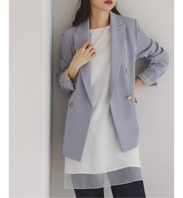 NOBLE「《セットアップ対応》フローツイルピークドラペルジャケット」|テーラードジャケット|