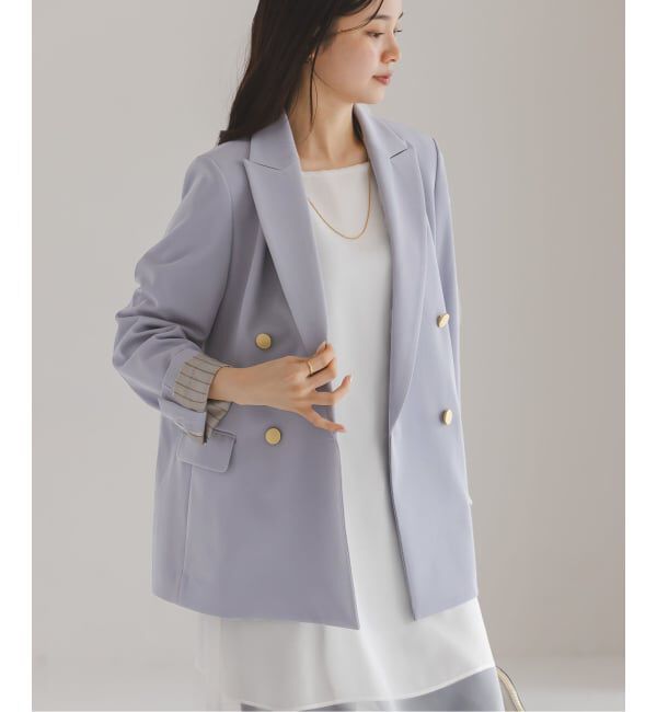 NOBLE「《セットアップ対応》フローツイルピークドラペルジャケット」|テーラードジャケット|