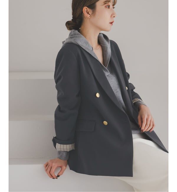 NOBLE「《セットアップ対応》フローツイルピークドラペルジャケット」|テーラードジャケット|