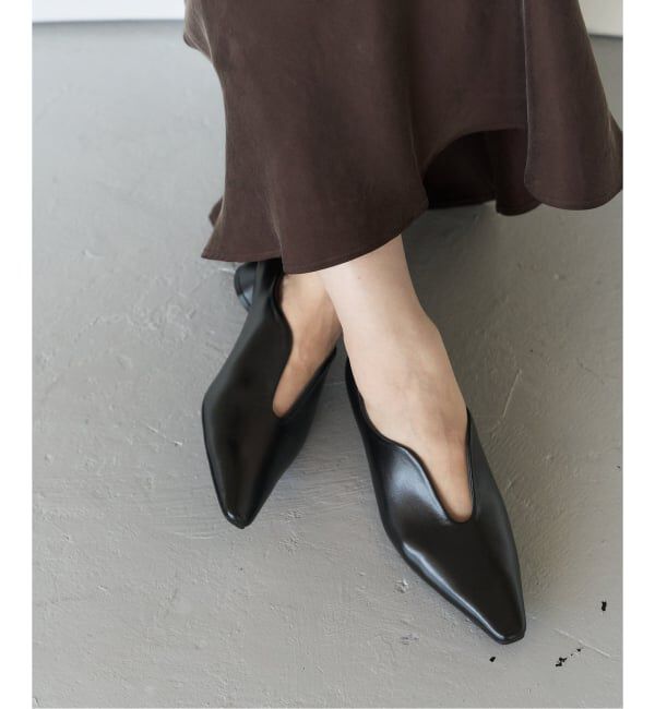  「3cmフレンチスクエアスリットパンプス」|パンプス|ブラック A