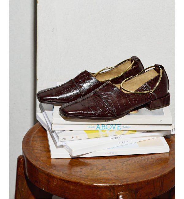 GRISE「《追加》GRISEレザースクエアクロスシームアンクルフラット」|その他|