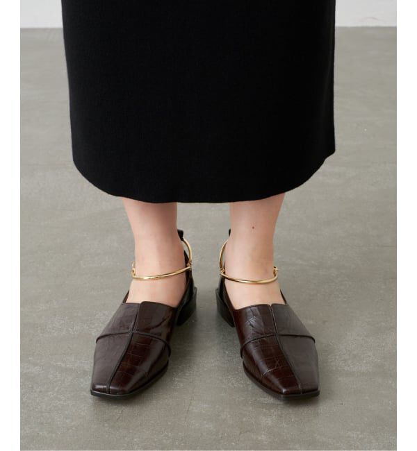 GRISE「《追加》GRISEレザースクエアクロスシームアンクルフラット」|その他|