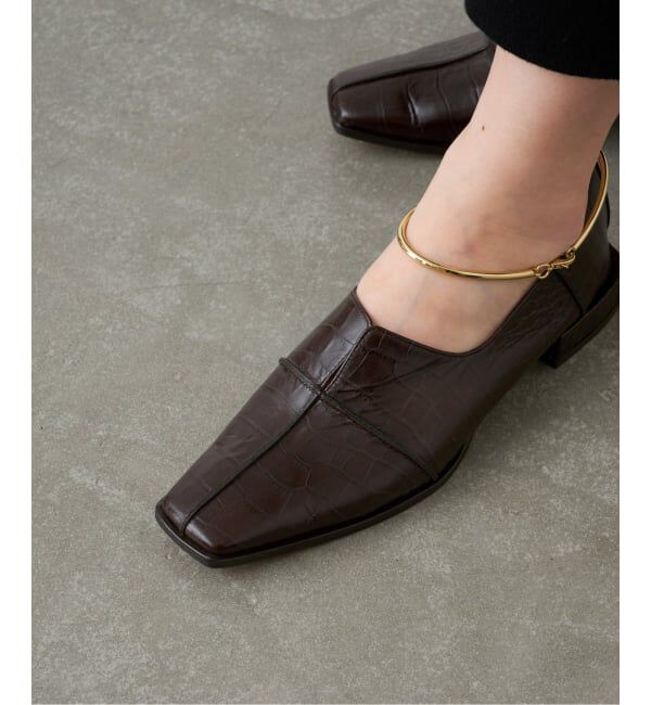 GRISE「《追加》GRISEレザースクエアクロスシームアンクルフラット」|その他|