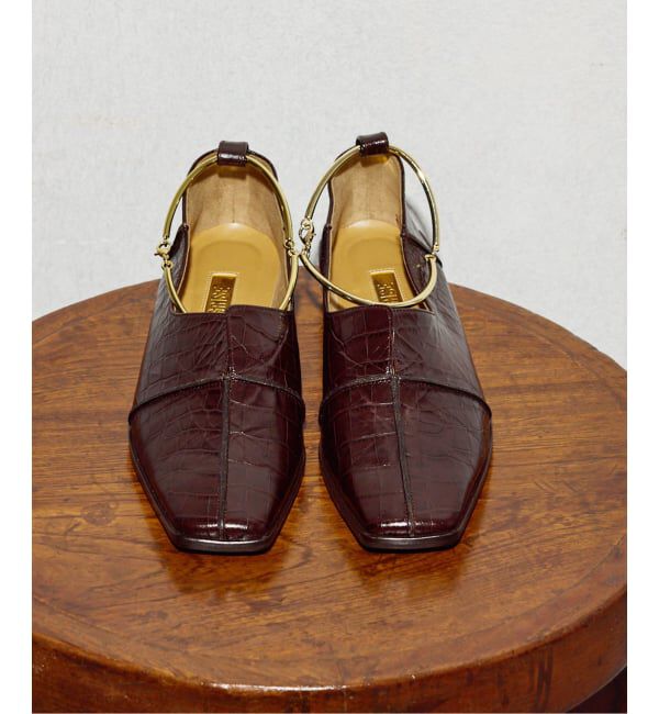 GRISE「《追加》GRISEレザースクエアクロスシームアンクルフラット」|その他|