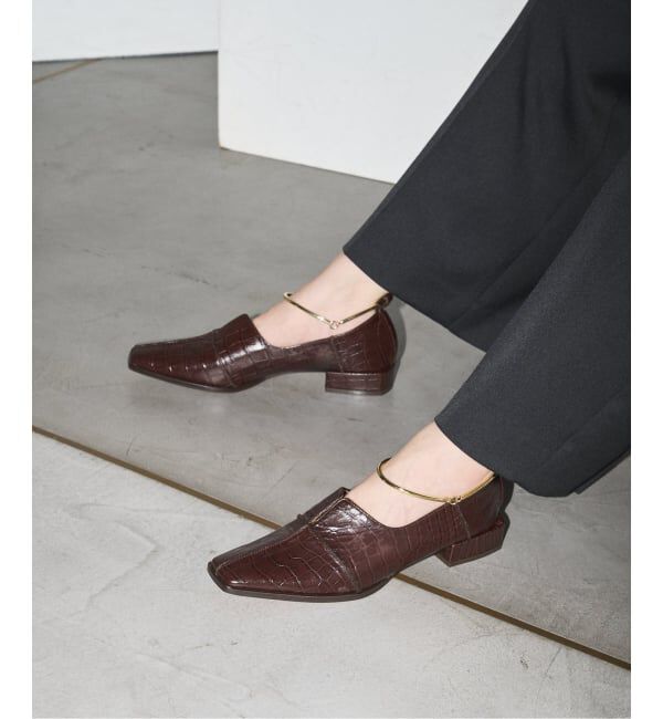 GRISE「《追加》GRISEレザースクエアクロスシームアンクルフラット」|その他|