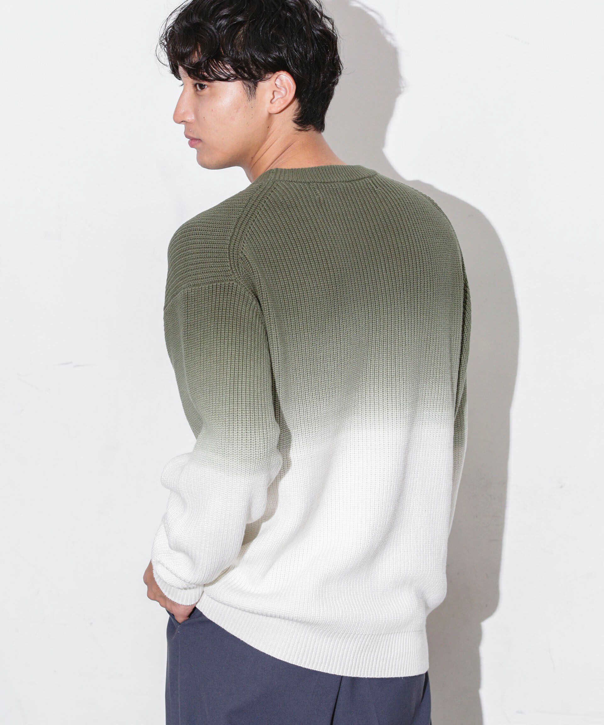 nano･universe「片畦グラデーションクルーネックニット」|ニット・セーター|