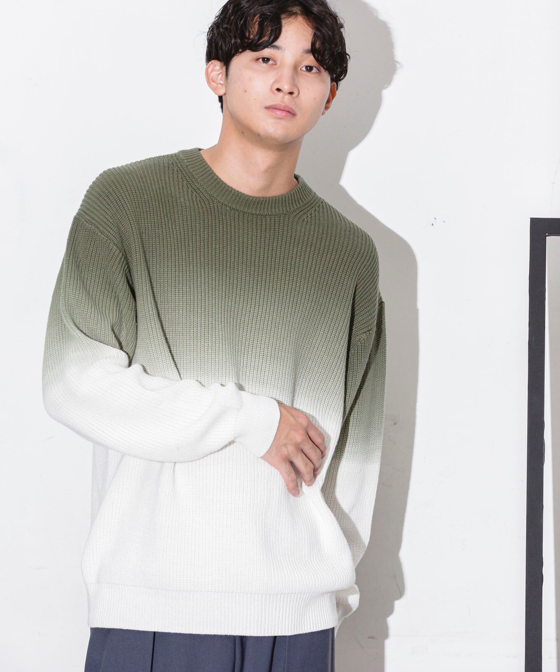 nano･universe「片畦グラデーションクルーネックニット」|ニット・セーター|