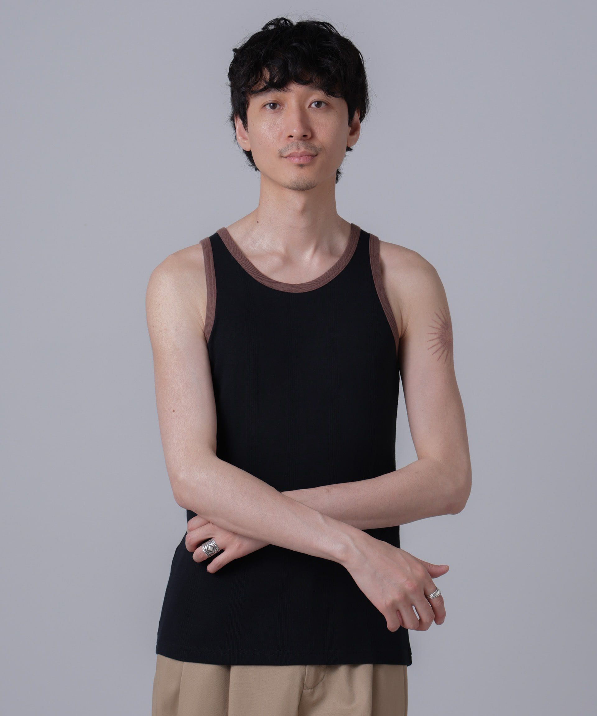 nano･universe「「NJ/CLUB」PARKSTOCK MILLER別注 パネルリブタンクトップ」|Tシャツ・カットソー|