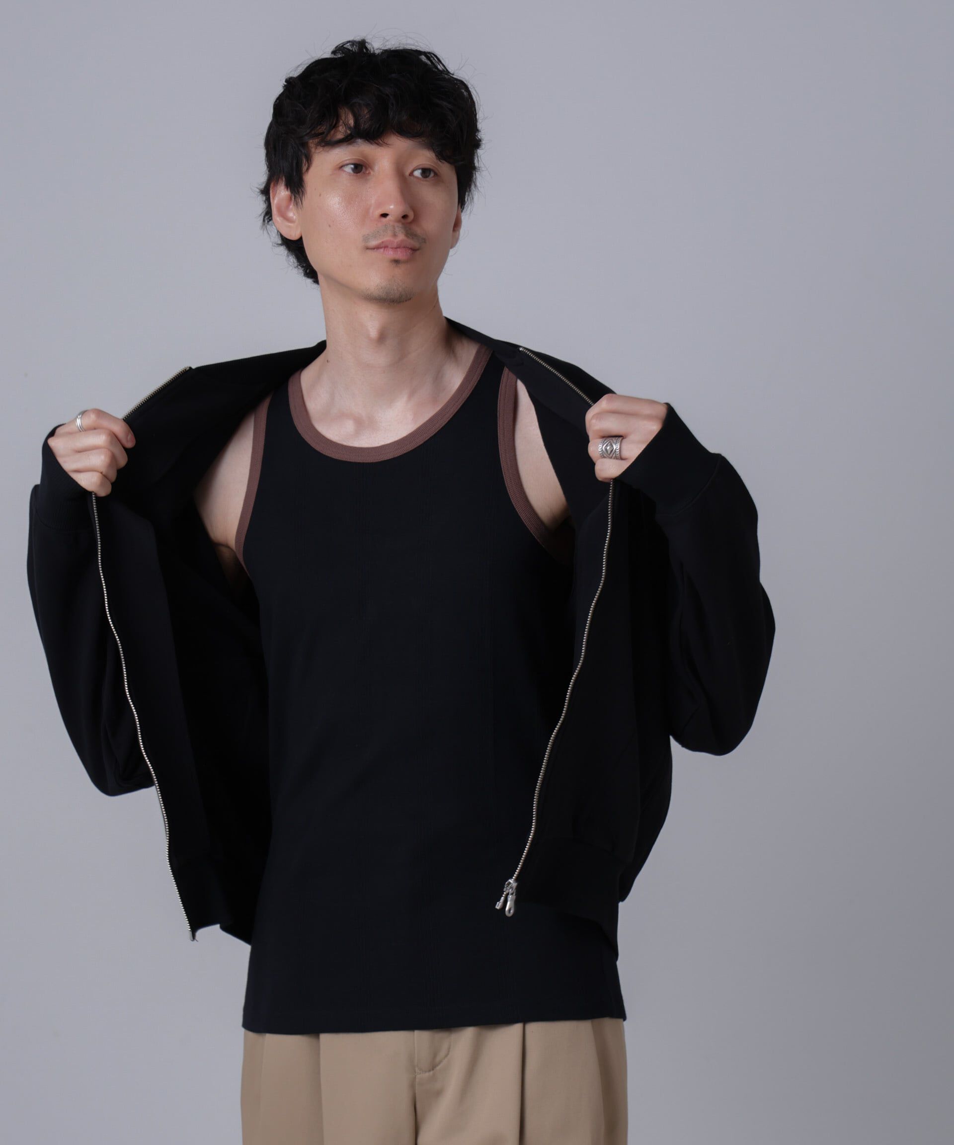 nano･universe「「NJ/CLUB」PARKSTOCK MILLER別注 パネルリブタンクトップ」|Tシャツ・カットソー|