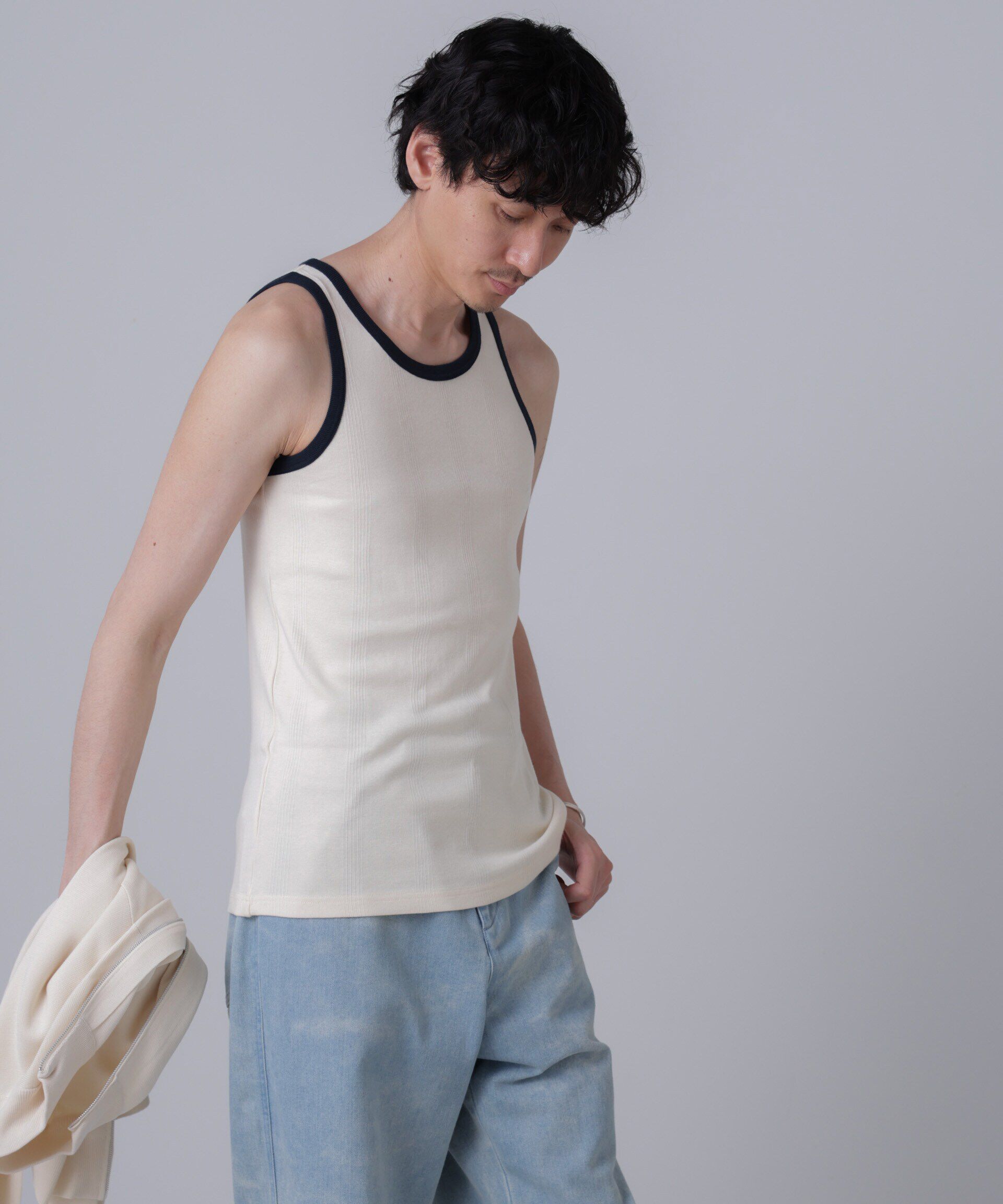 nano･universe「「NJ/CLUB」PARKSTOCK MILLER別注 パネルリブタンクトップ」|Tシャツ・カットソー|