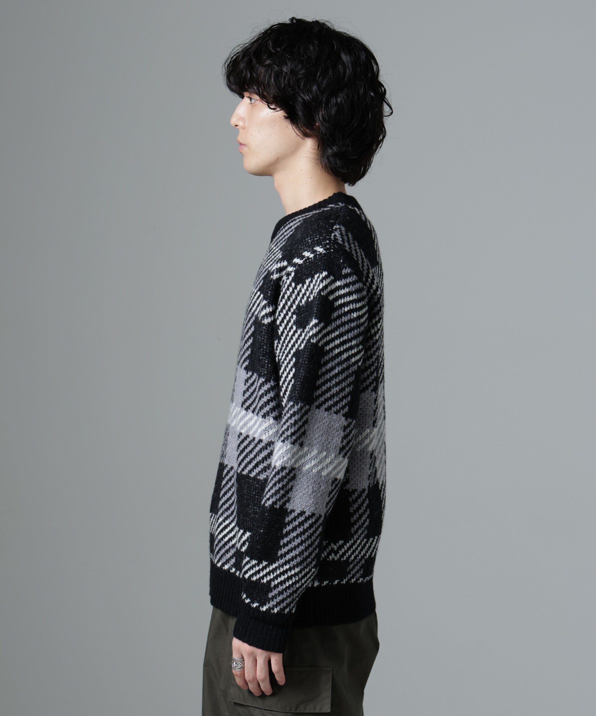 nano･universe「ウールミックスパターンニット」|ニット・セーター|