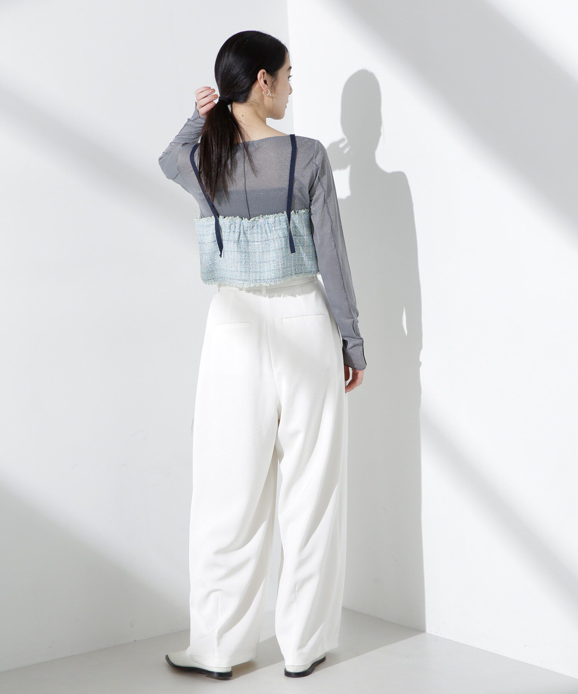 nano･universe「ツィードショートビスチェ」|シャツ・ブラウス|