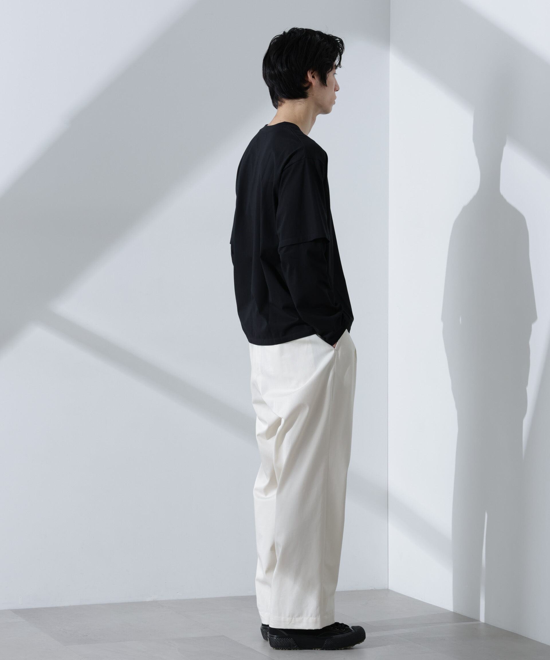 nano･universe「WEB限定/フェイクレイヤードTシャツ 長袖」|Tシャツ・カットソー|