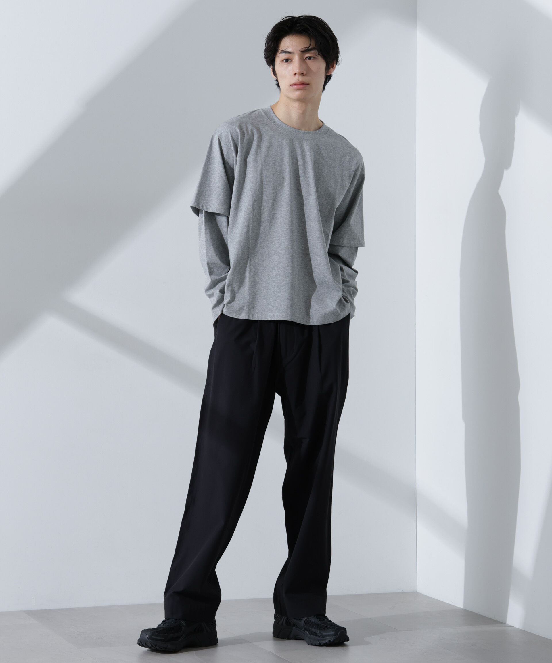 nano･universe「WEB限定/フェイクレイヤードTシャツ 長袖」|Tシャツ・カットソー|