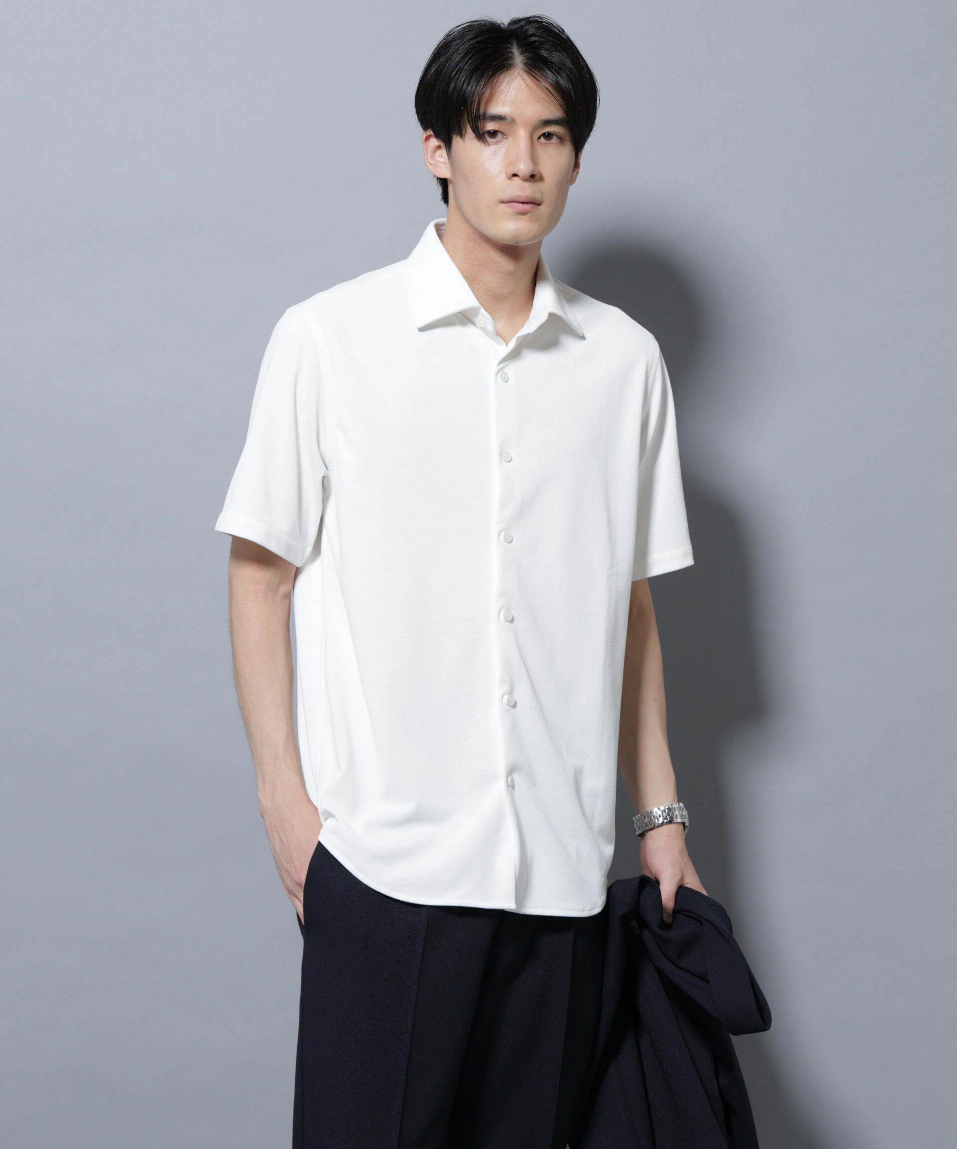 nano･universe「「N SHIRTS」 AERO FREEZE 鹿の子シャツ」|シャツ・ブラウス|