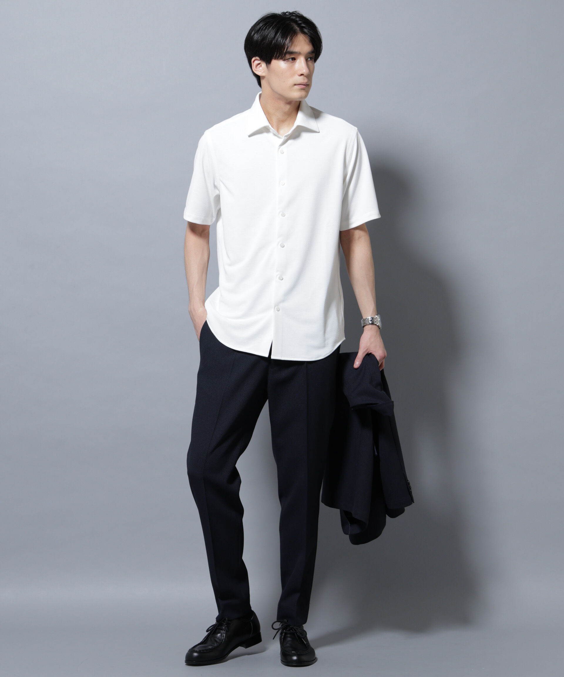 nano･universe「「N SHIRTS」 AERO FREEZE 鹿の子シャツ」|シャツ・ブラウス|