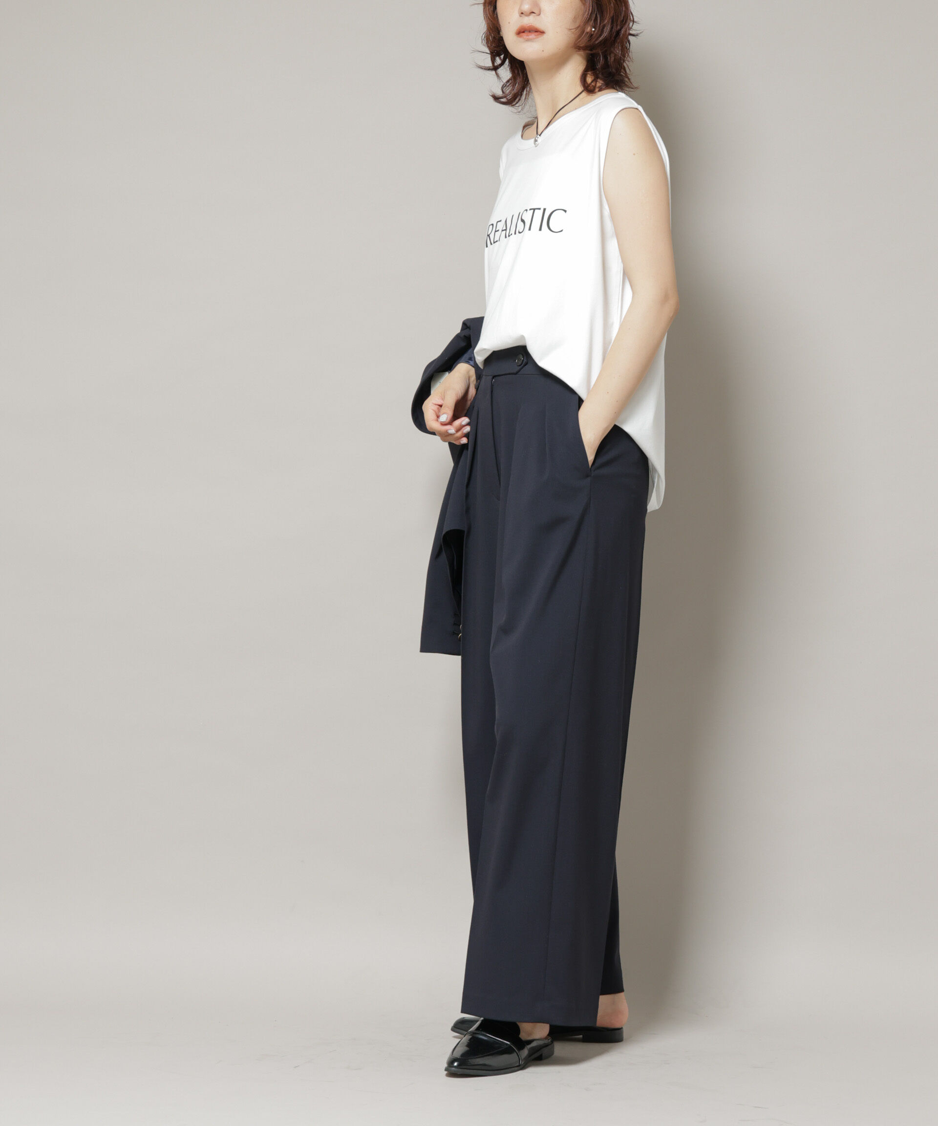 nano･universe「ドライウェザーストレッチ2タックワイドパンツ(セットアップ可)」|チノ|