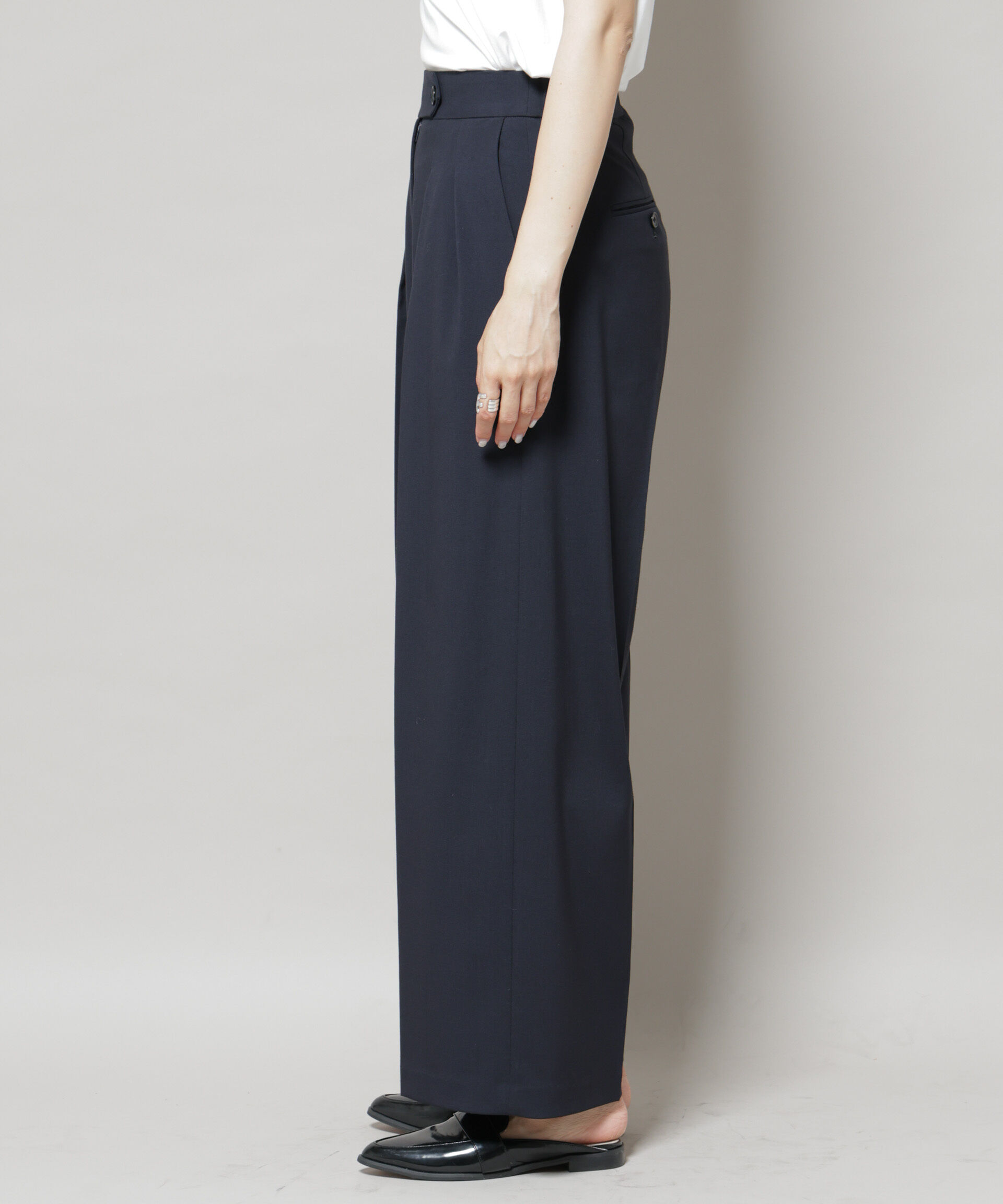 nano･universe「ドライウェザーストレッチ2タックワイドパンツ(セットアップ可)」|チノ|