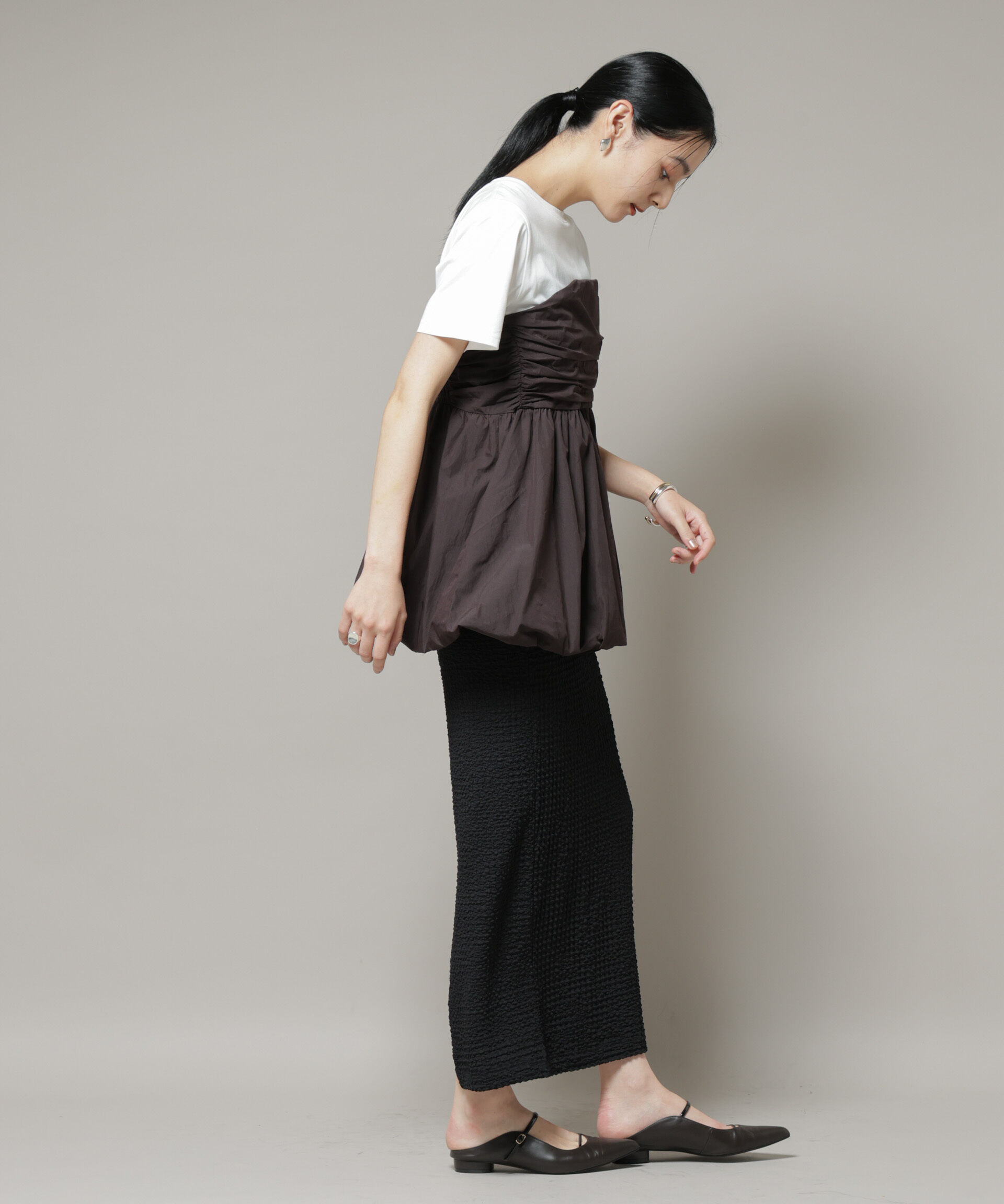 nano･universe「バルーンビスチェドッキングトップス」|Tシャツ・カットソー|