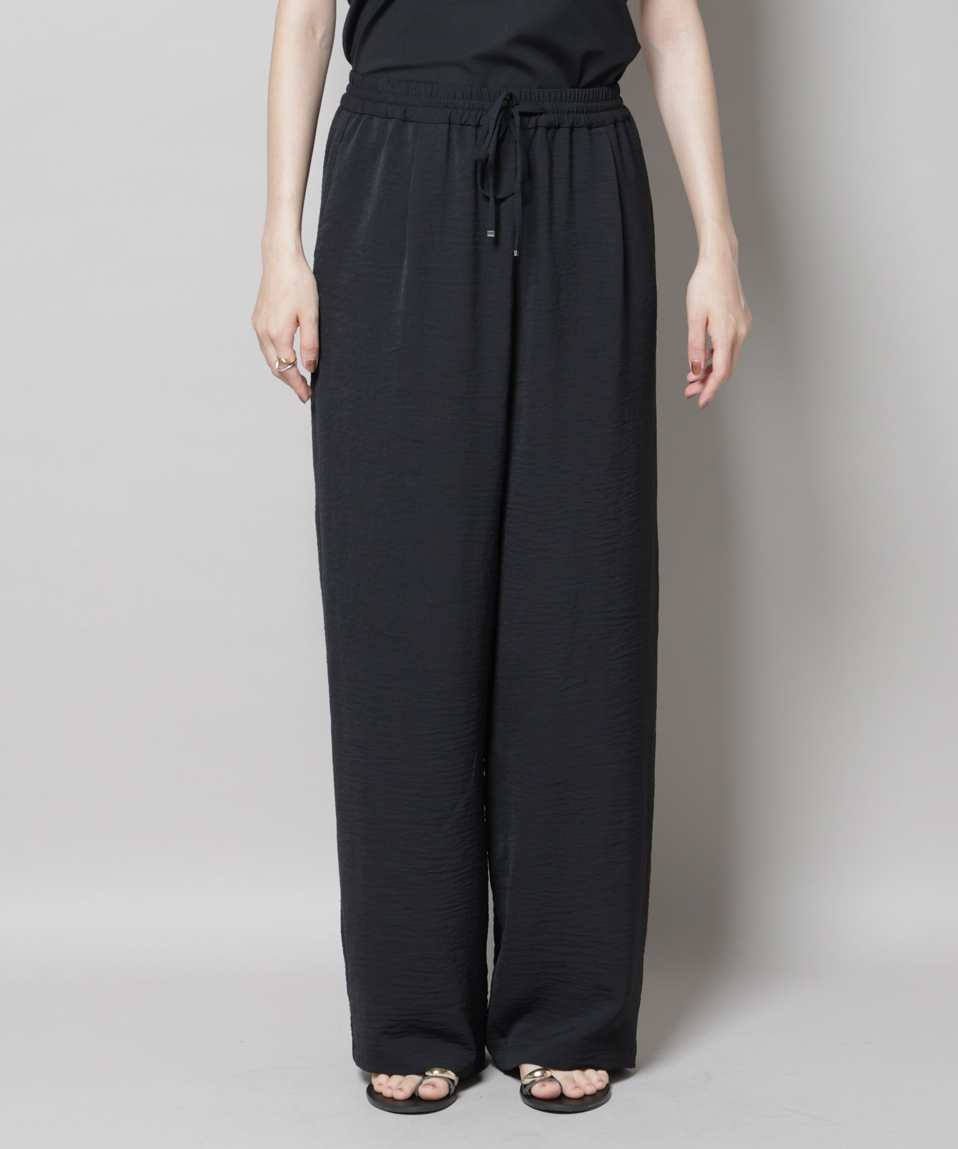 nano･universe「イージードロストワイドパンツ(セットアップ可)」|チノ|